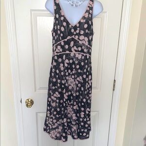 🌺Elegant Black and Pink Floral Dress